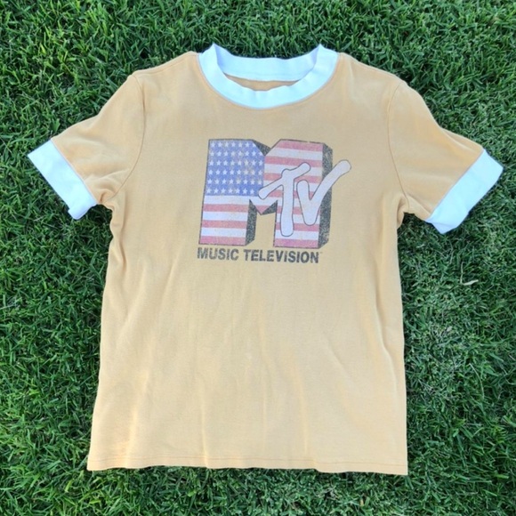 MTV Yellow Ringer Tee - Picture 2 of 5